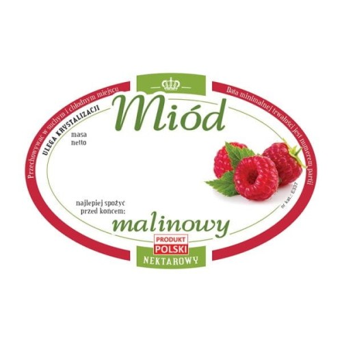 Etykiety na miód malinowy
