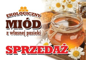 Tablica średnia reklamowa ekologiczny miód z własnej pasieki