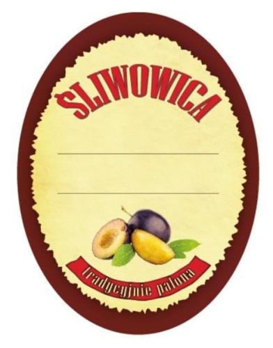 Etykieta śliwowica owalna