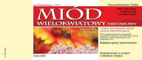 Etykieta - Miód wielokwiatowy nektarowy