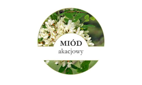 Etykiety miód akacjowy 24szt - fi 4 cm