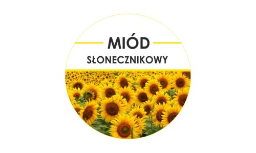 Etykiety miód słonecznikowy 24szt - fi 4 cm