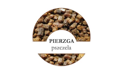 Etykiety Pierzga pszczela 24szt - fi 4 cm