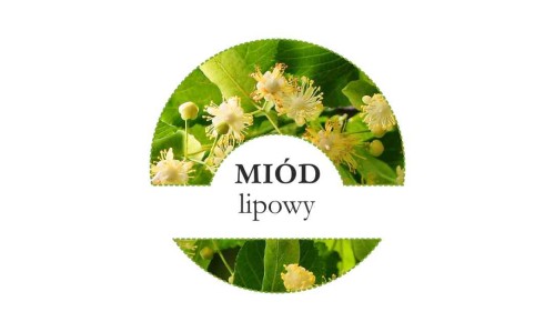 Etykiety miód lipowy 24szt - fi 4 cm
