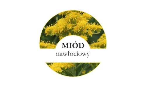 Etykiety miód nawłociowy 24szt - fi 4 cm