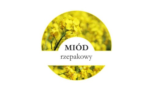 Etykiety miód rzepakowy 24szt - fi 4 cm