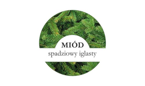 Etykiety miód spadziowy iglasty 24szt - fi 4 cm