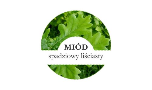 Etykiety miód spadziowy liściasty 24szt - fi 4 cm