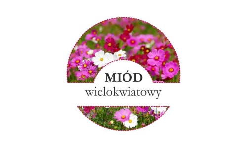 Etykiety miód wielokwiatowy 24szt - fi 4 cm