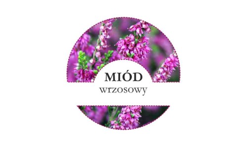Etykiety miód wrzosowy 24szt - fi 4 cm