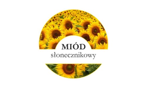 Etykiety miód słonecznikowy 24szt - fi 4 cm