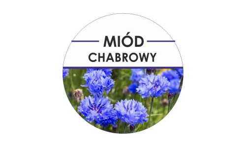 Etykiety miód chabrowy 24szt - fi 4 cm