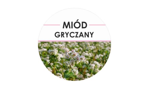 Etykiety miód gryczany 24szt - fi 4 cm