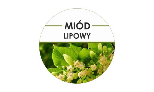 Etykiety miód lipowy 24szt - fi 4 cm