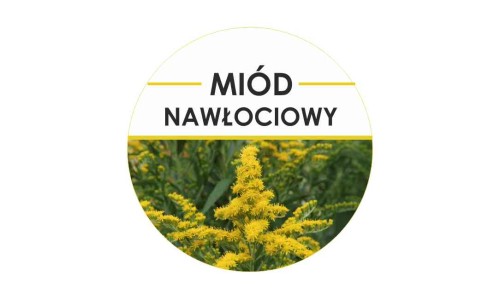 Etykiety miód nawłociowy 24szt - fi 4 cm