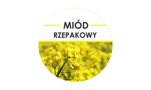 Etykiety miód rzepakowy 24szt - fi 4 cm