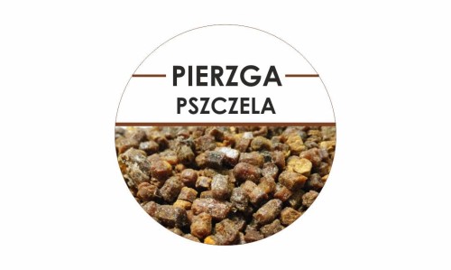 Etykiety Pierzga pszczela 24szt - fi 4 cm