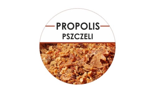 Etykiety Propolis pszczeli 24szt - fi 4 cm