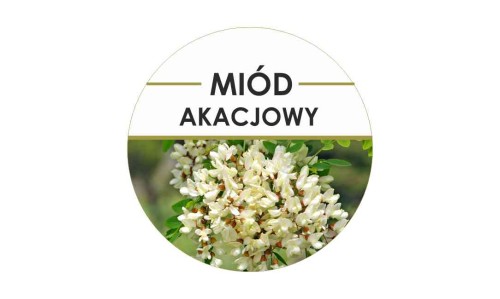 Etykiety miód akacjowy 24szt - fi 4 cm