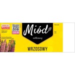 Etykieta - Miód wrzosowy duże z kodem QR
