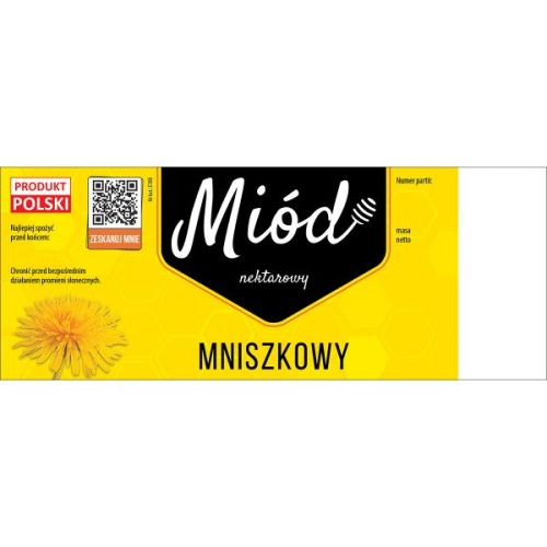 paczka duzych etykiet na miod mniszkowy 100szt wzor e188
