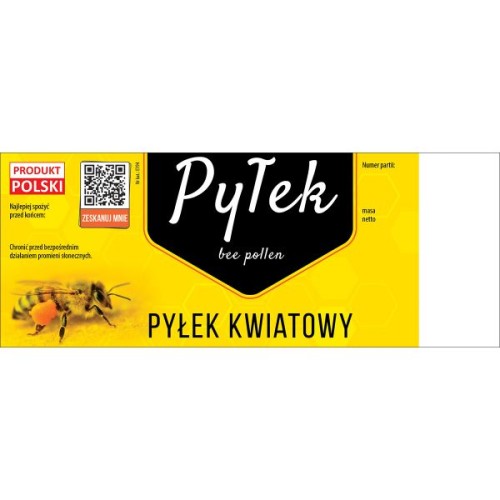 paczka duzych etykiet na pylek kwiatowy 50szt wzor e194 z kodem QR