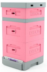 Ul Wielkopolski 10 ramkowy z dennicą wysoką higieniczną plastikową - różowy malowany