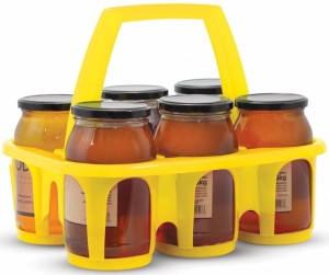 Transporter kobiałka na słoiki - żółta