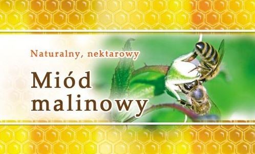 Etykiety mini na miód malinowy