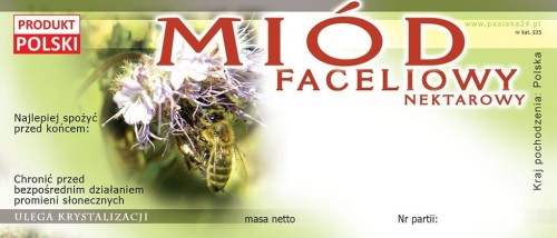 etykieta na Miód faceliowy