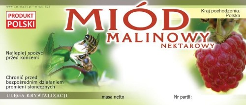 Etykiety - Miód malinowy