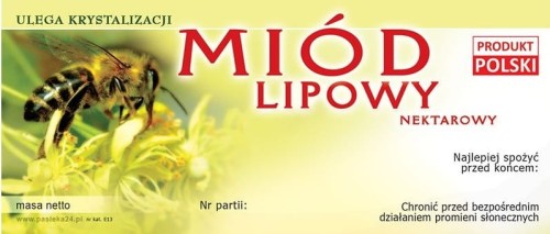 Etykiety - Miód lipowy