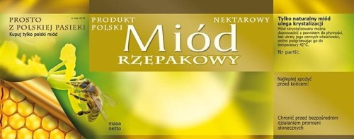 ETYKIETY MIÓD RZEPAKOWY