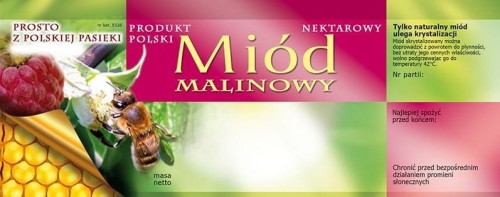 ETYKIETY MIÓD MALINOWY