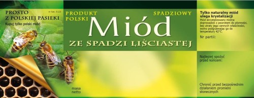 ETYKIETY MIÓD ZE SPADZI LIŚCIASTEJ