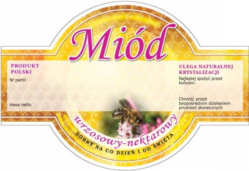 Etykieta - Miód wrzosowy