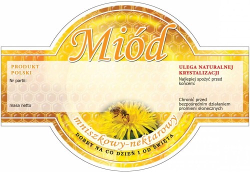 Etykieta - Miód mniszkowy