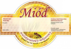 Etykieta - Miód wielokwiatowy żółty