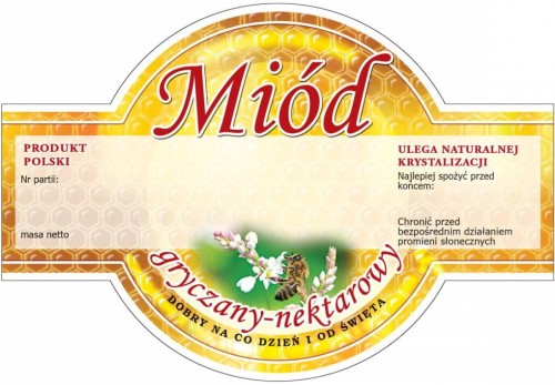 Etykieta - Miód gryczany