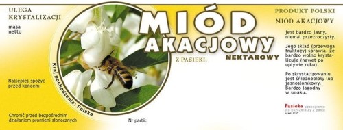 Etykieta - Miód akacjowy duże z kółkiem