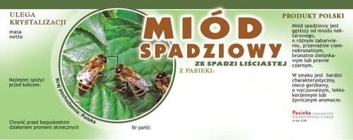 Etykieta - Miód ze spadzi liściastej duże z kółkiem