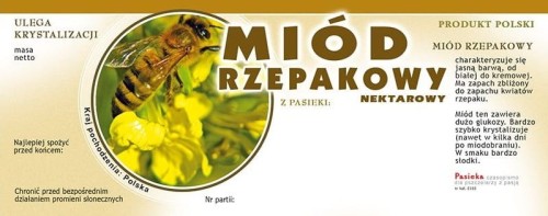 Etykieta - Miód rzepakowy duże z kółkiem