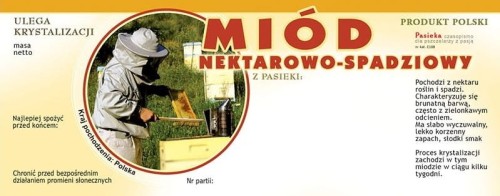 Etykieta - Miód nekatarowo-spadziowy duże z kółkiem