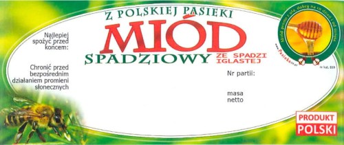 Etykiety - miód ze spadzi iglastej