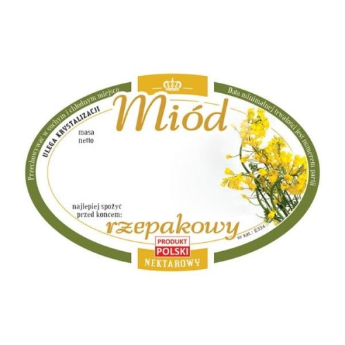 Etykiety na miód rzepakowy