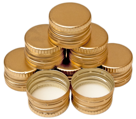 Zakrętki 100 szt 28x18 złote