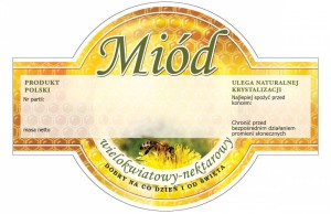 Etykieta - Miód wielokwiatowy żółty mlecz