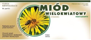 Etykiety - Miód wielokwiatowy - kółko małe