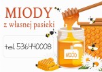 Tablica na szybę z przyssawkami Miody z własnej pasieki