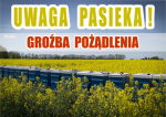 Tablica średnia ostrzegawcza "Uwaga pasieka - groźba pożądlenia"